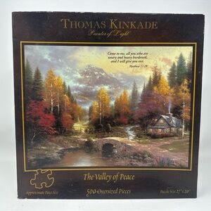Thomas Kinkade 1998 The Valley of Peace 500 Oversized Piece Jigsaw Puzzle Sealed